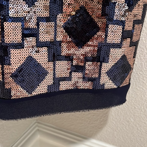 Vince Camuto Rose Gold and Navy Sequin Dress - Picture 6 of 6